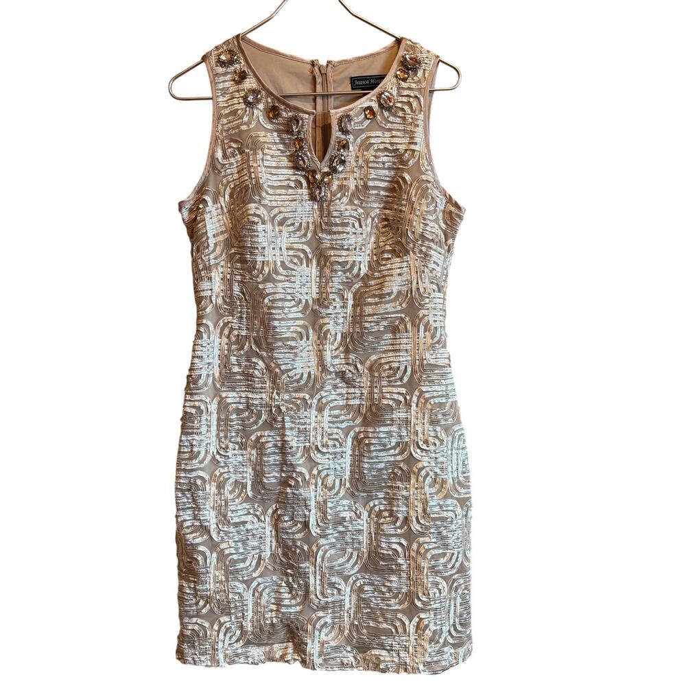 Jessica Howard Sleeveless Dress Neckline Embellishment Size 8